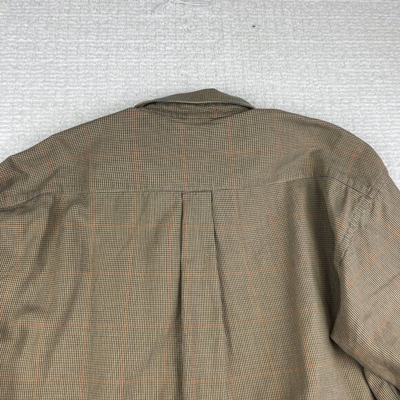 VTG Viyella Shirt Men M Golden Brown hoondstood Plaid Wool Flannel Canada Made - Picture 14 of 16